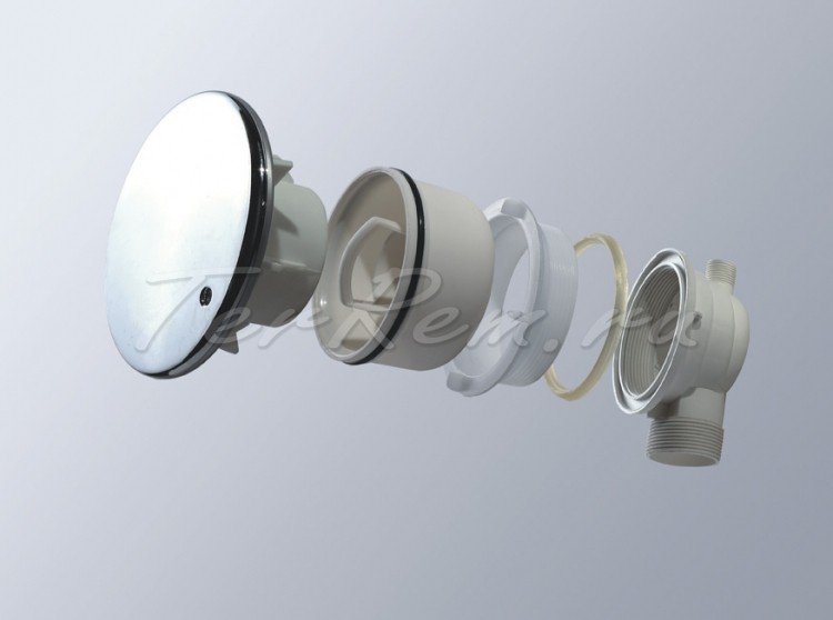 Сифон с гидрозатвором для душевого поддона Cezares CZR-01-90 ...