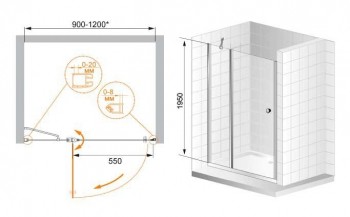 Душевая дверь в нишу Cezares (Чезарес) ELENA B-12 арт. ELENA-W-B-12-100-P-Cr-L Душевая дверь в нишу Cezares (Чезарес) ELENA B-12 арт. ELENA-W-B-12-100-P-Cr-L