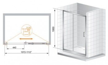 Душевая дверь в нишу Cezares (Чезарес) PORTA BF-1 арт. PORTA-BF-1-110-P-Cr Душевая дверь в нишу Cezares (Чезарес) PORTA BF-1 арт. PORTA-BF-1-110-P-Cr