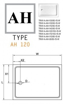 ��������� ������ Cezares (�������)  TRAY-A-AH-15-W ���. TRAY-A-AH-140/90-15-W