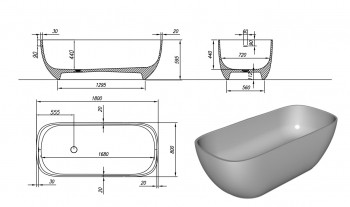 ����� �� �������������� ����� Kolpa-San Gloria FS 180x80 black & white Basis ���. Gloria FS 180x80 black & white