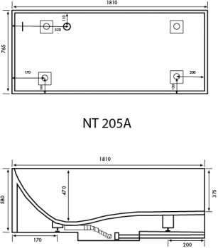����� �� �������������� ����� NT Bagno Trieste (1800x760x580 ��) ���. NT205�