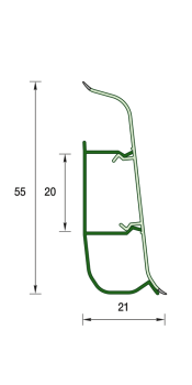 Плинтус Deconika 55 Дуб снежный 2200x55мм арт. 215 Плинтус Deconika 55 Дуб снежный 2200x55мм арт. 215