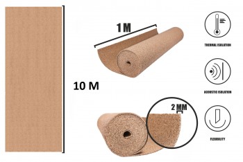 Пробковая подложка Corksribas SIlent Cork 2 мм арт. CR108-2 Пробковая подложка Corksribas SIlent Cork 2 мм арт. CR108-2