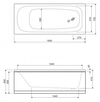 ����� Cezares (�������)  ECO ��������� 1600x700x410 ���. ECO-160-70-41-W37