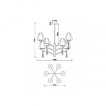 Подвесная люстра Vele Luce (Веле Люче) Oro арт. VL5654P26 Подвесная люстра Vele Luce (Веле Люче) Oro арт. VL5654P26