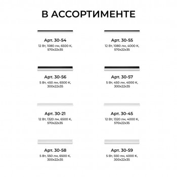 Накладной линейный светодиодный светильник Apeyron арт. 30-59 Накладной линейный светодиодный светильник Apeyron арт. 30-59
